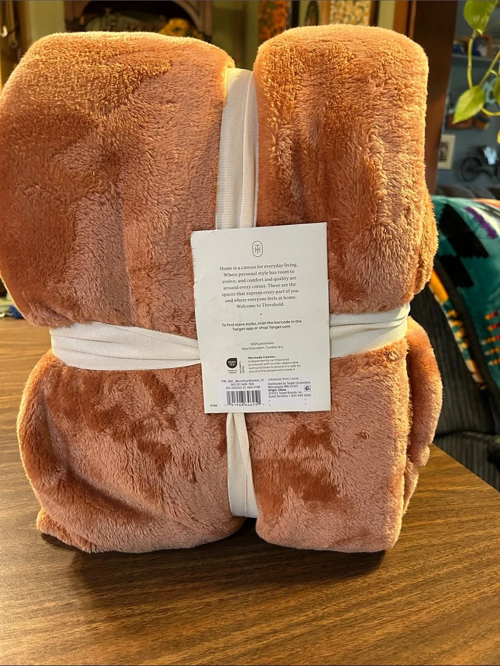 Threshold Microlush Blanket – Peach Plush Throw